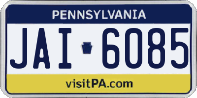 PA license plate JAI6085