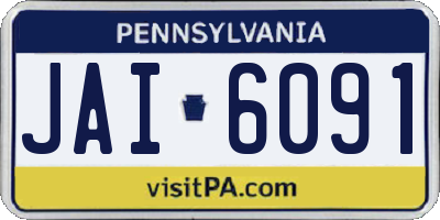 PA license plate JAI6091