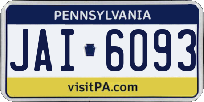 PA license plate JAI6093