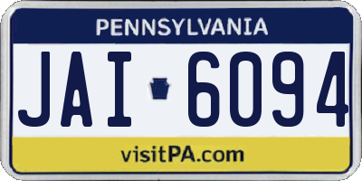 PA license plate JAI6094