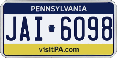 PA license plate JAI6098