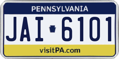 PA license plate JAI6101
