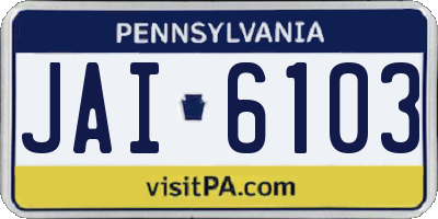 PA license plate JAI6103
