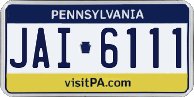 PA license plate JAI6111