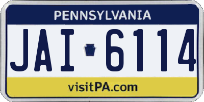 PA license plate JAI6114