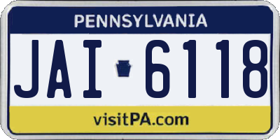 PA license plate JAI6118