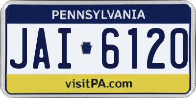 PA license plate JAI6120