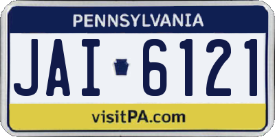 PA license plate JAI6121