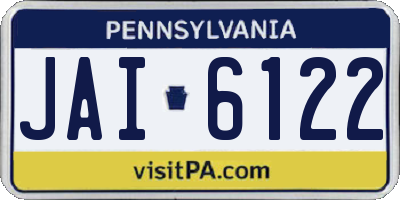 PA license plate JAI6122
