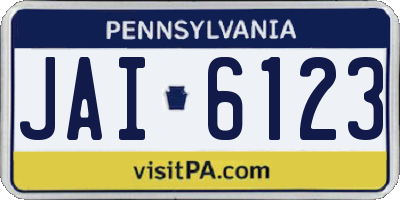 PA license plate JAI6123