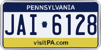 PA license plate JAI6128