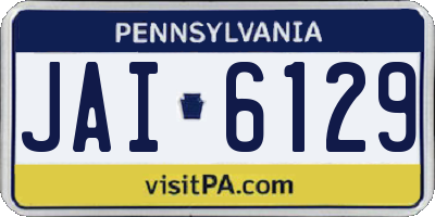PA license plate JAI6129