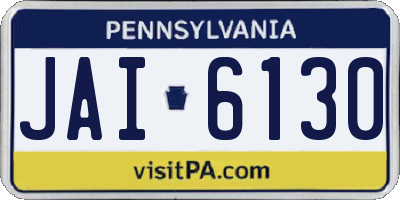 PA license plate JAI6130