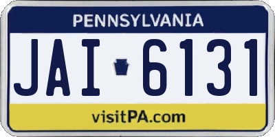 PA license plate JAI6131