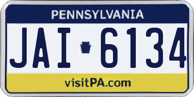 PA license plate JAI6134