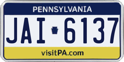 PA license plate JAI6137
