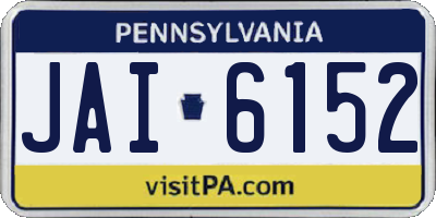 PA license plate JAI6152