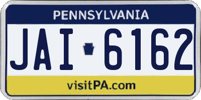 PA license plate JAI6162