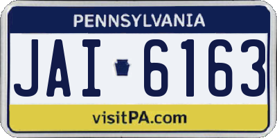 PA license plate JAI6163