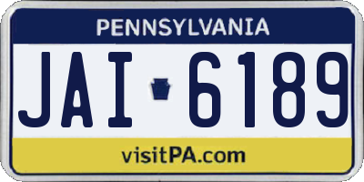PA license plate JAI6189