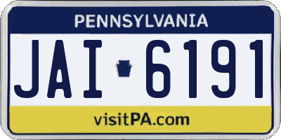 PA license plate JAI6191