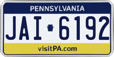PA license plate JAI6192