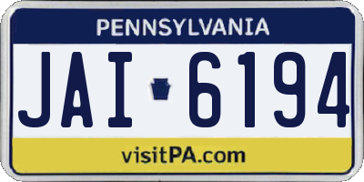 PA license plate JAI6194