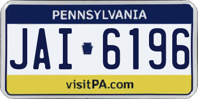 PA license plate JAI6196
