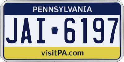 PA license plate JAI6197