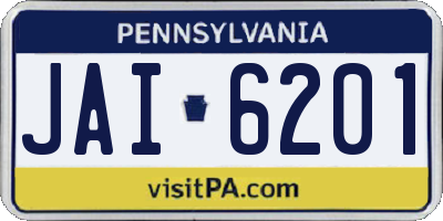PA license plate JAI6201