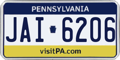 PA license plate JAI6206