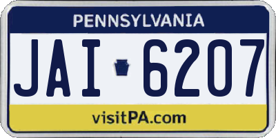 PA license plate JAI6207