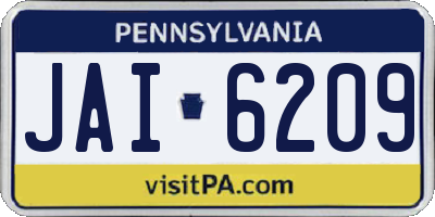PA license plate JAI6209
