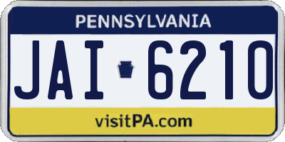 PA license plate JAI6210