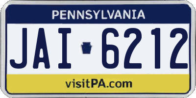 PA license plate JAI6212