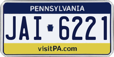 PA license plate JAI6221