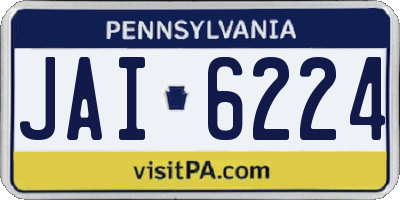 PA license plate JAI6224