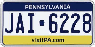 PA license plate JAI6228