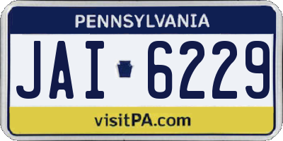 PA license plate JAI6229