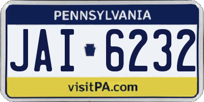 PA license plate JAI6232