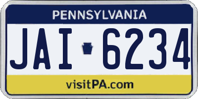 PA license plate JAI6234