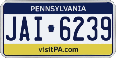 PA license plate JAI6239