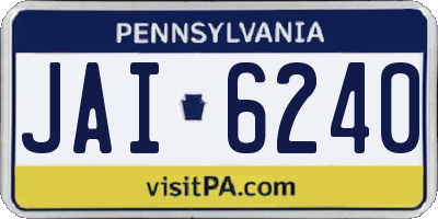 PA license plate JAI6240