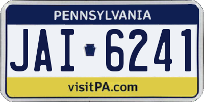 PA license plate JAI6241