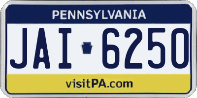 PA license plate JAI6250