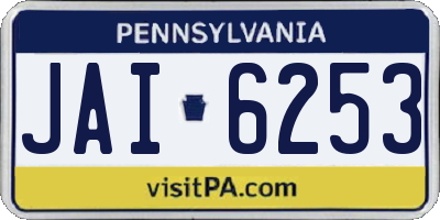 PA license plate JAI6253