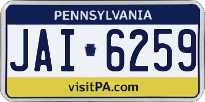 PA license plate JAI6259