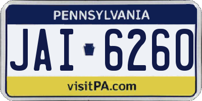 PA license plate JAI6260