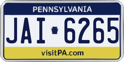 PA license plate JAI6265