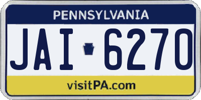 PA license plate JAI6270